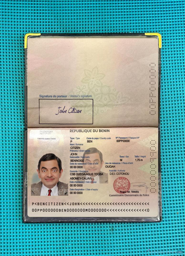 Download Benin passport 2022 present photolook Photoshop template